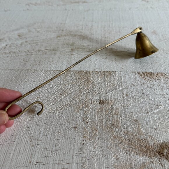 Simple Solid Brass Candle Snuffer with Bell - Picture 2 of 9